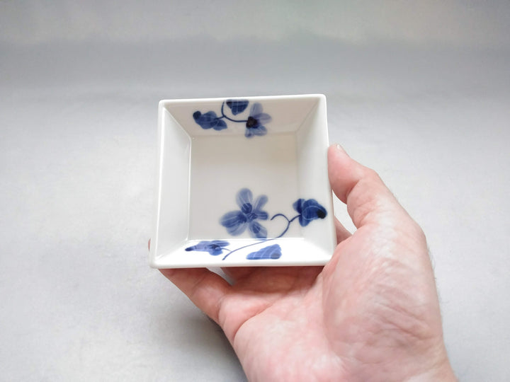 Underglazed Violet Pattern Square Plate Small - Crafted By Eguchi Pottery