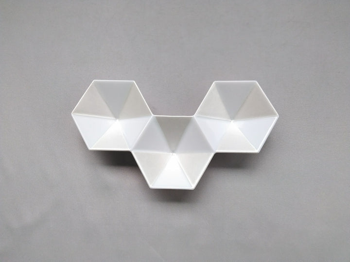 Mica Silver Japanese paper Hexagonal 3-piece assortment - Crafted By Yamahira Kiln