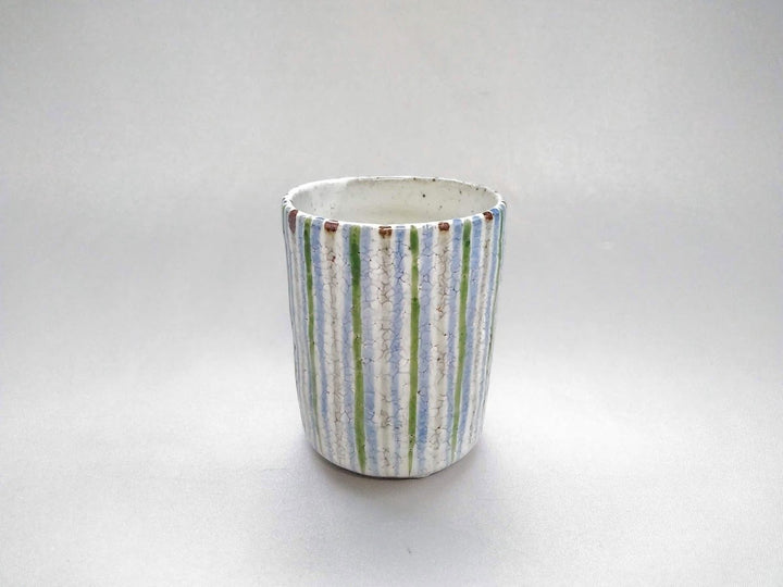 Three-Color Tokusa Tea Cup Green - Crafted By Shigehisa Miura