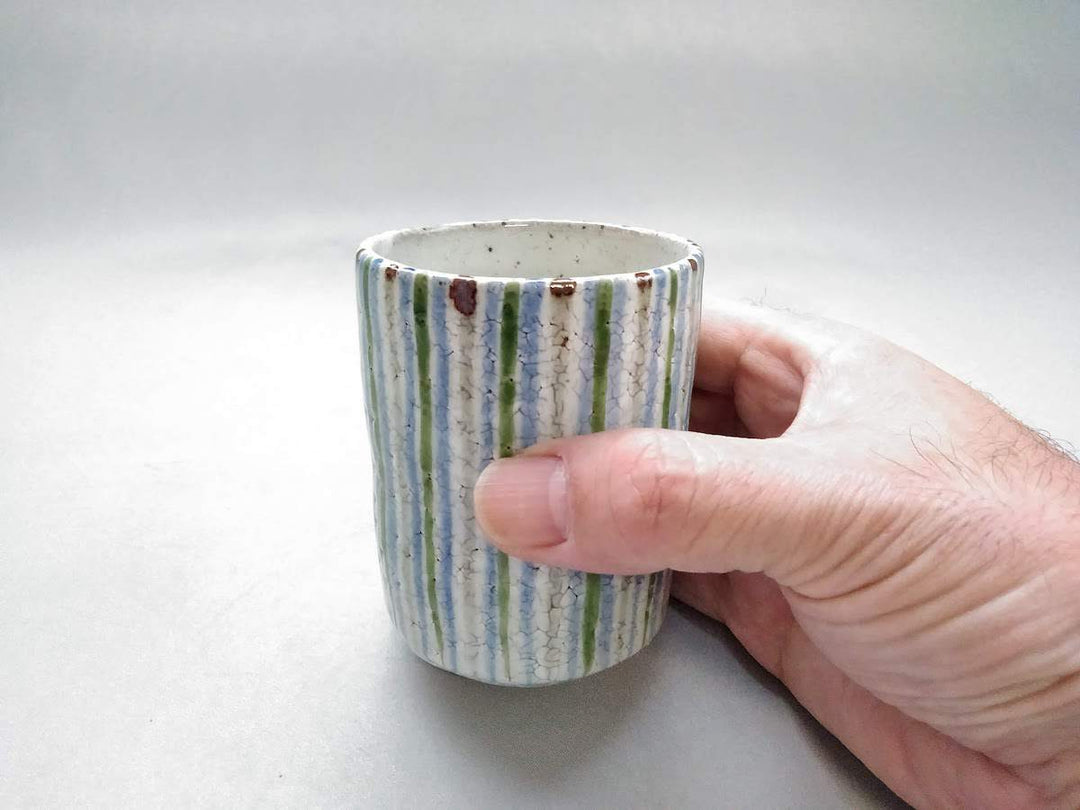 Three-Color Tokusa Tea Cup Green - Crafted By Shigehisa Miura