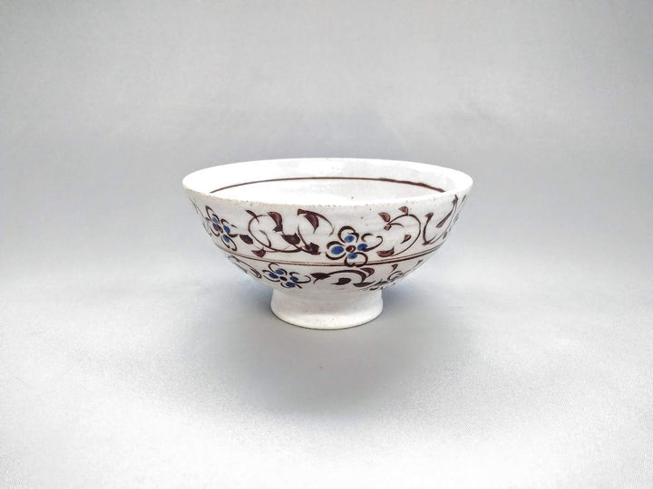 Rust Flower Arabesque Rice Bowl Blue - Crafted By Masaaki Hibino