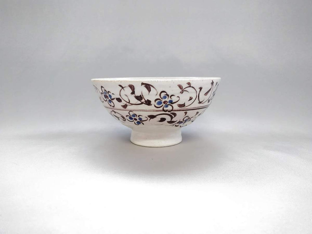 Rust Flower Arabesque Rice Bowl Blue - Crafted By Masaaki Hibino