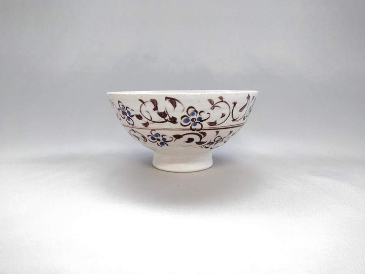 Rust Flower Arabesque Rice Bowl Blue - Crafted By Masaaki Hibino