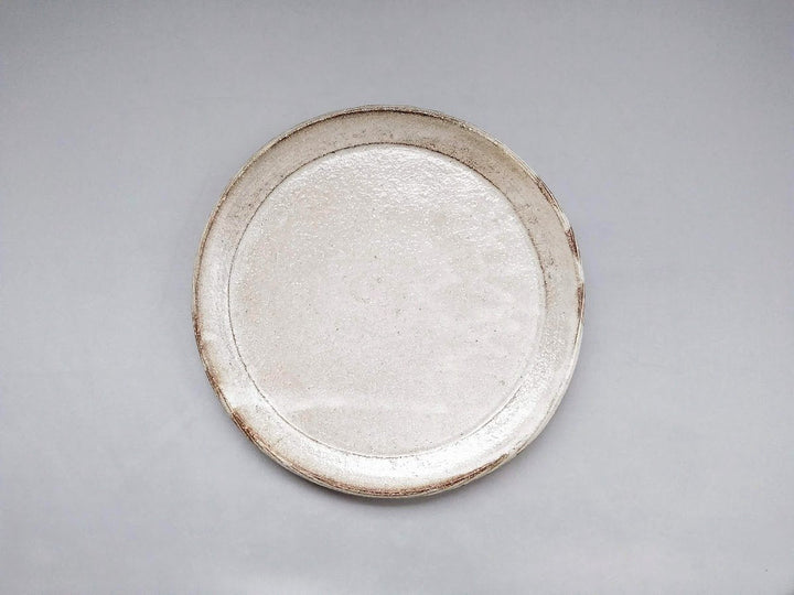 New White Slip Plate 21cm - Crafted By Masahiro Kumagai