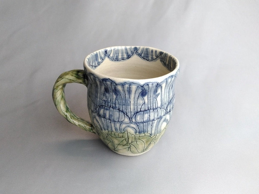 Peony Flower Mug Blue - Crafted By Yoshihei Kato