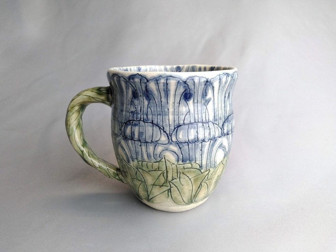 Peony Flower Mug Blue - Crafted By Yoshihei Kato