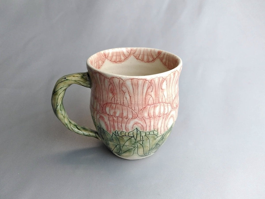 Peony Flower Mug Red - Crafted By Yoshihei Kato