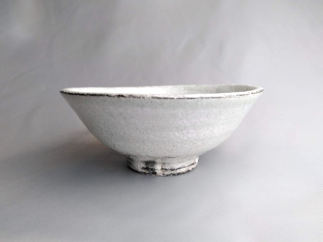 White Slip Flat Rice Bowl size - Crafted By Seiji Okuda