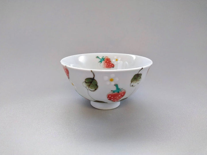 Watercolor Strawberry Rice Bowl Small - Crafted By Tokushichi Kiln