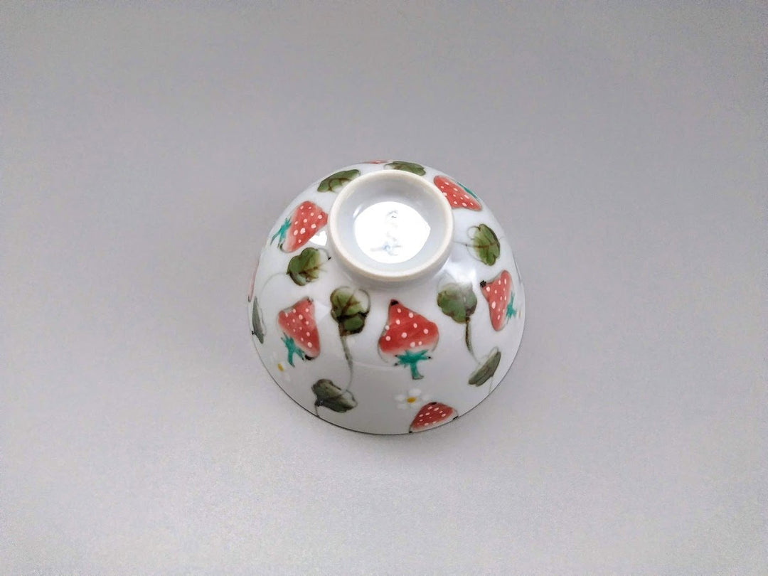 Watercolor Strawberry Rice Bowl Small - Crafted By Tokushichi Kiln