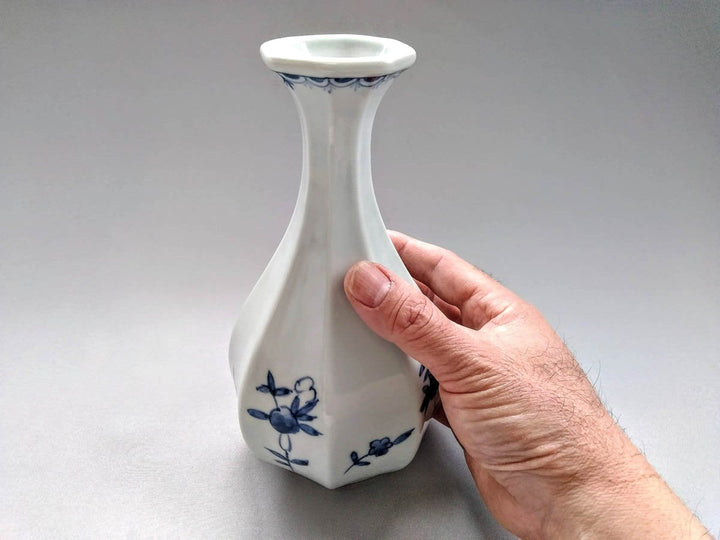 Old Underglazed Octagonal Vase - Crafted By Bunzo Kiln