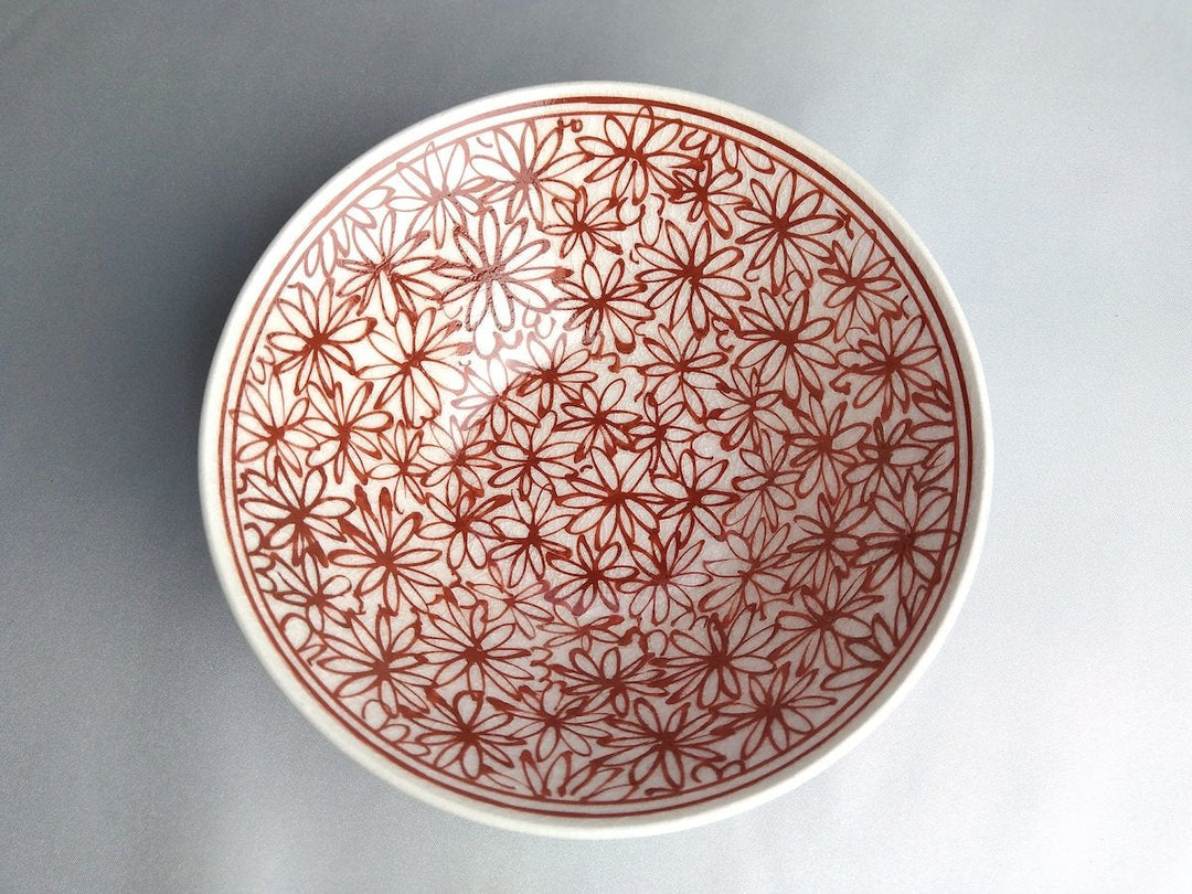 Hanazume Flat Small Bowl Red - Crafted By Kikaku Pottery