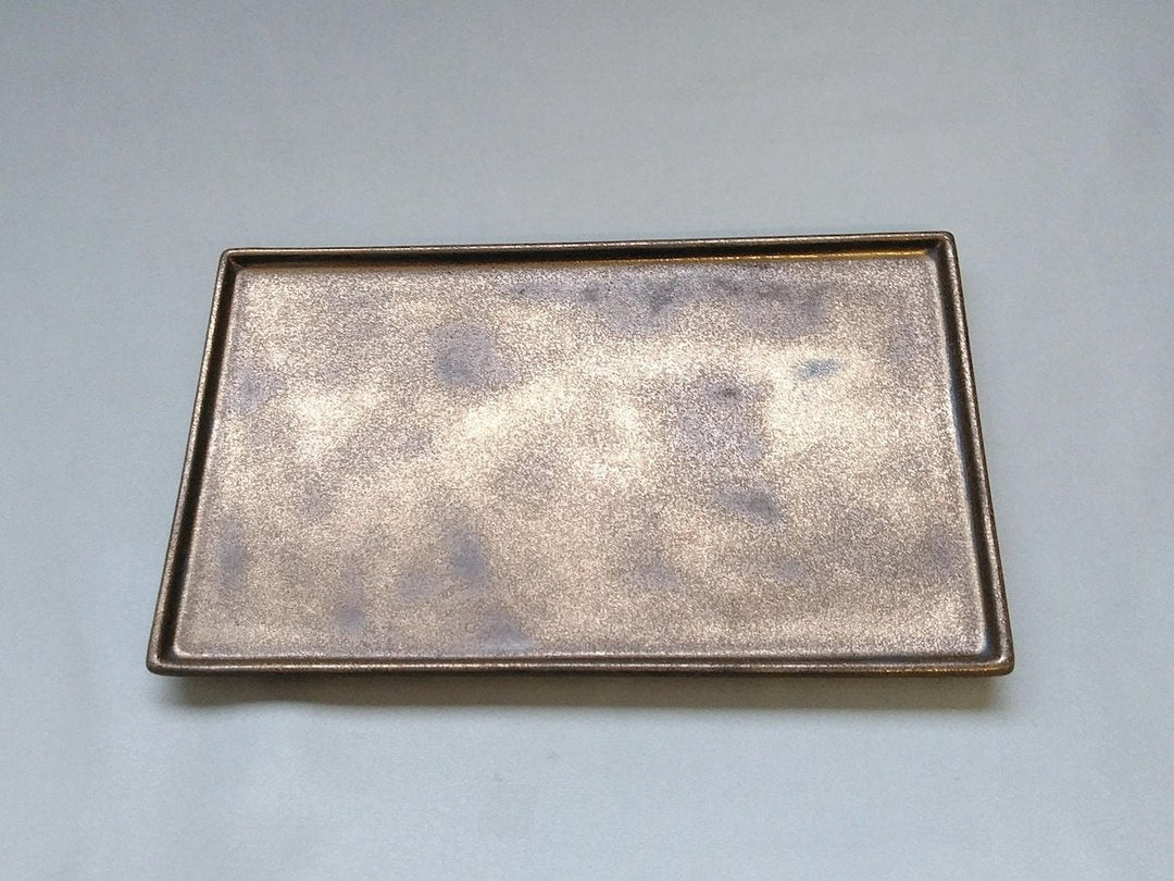 Gold Clay Glazed Long Square Plate - Crafted By Kikaku Pottery