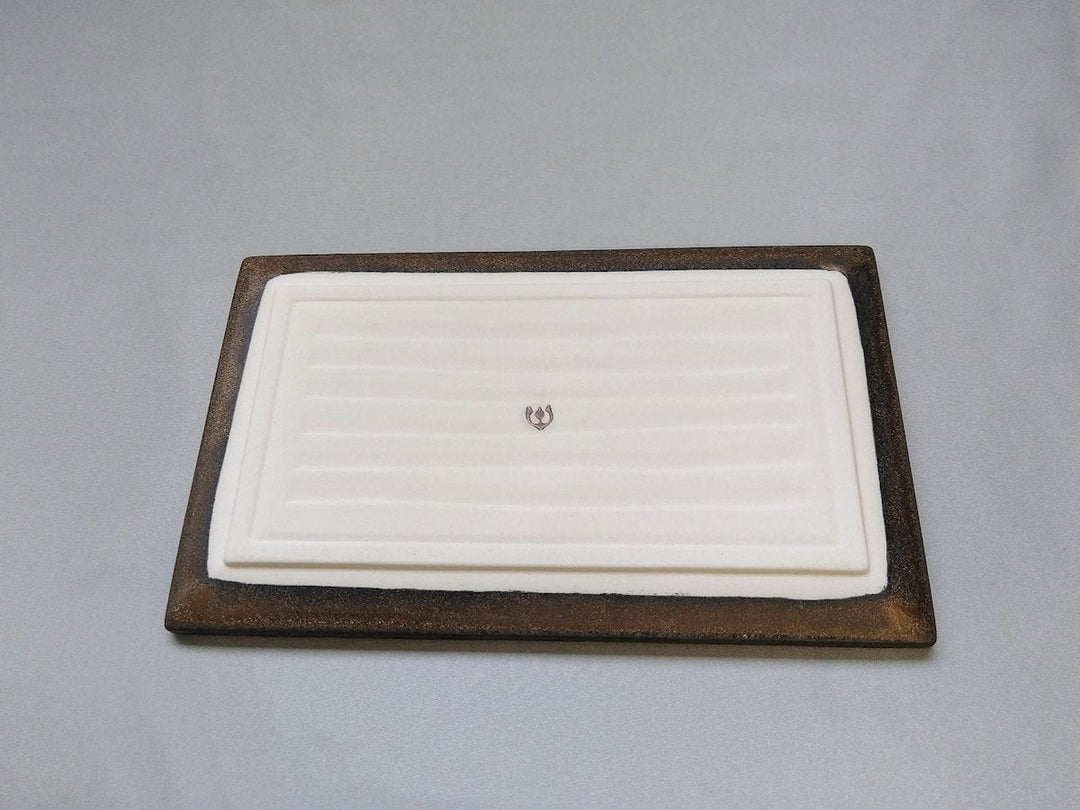 Gold Clay Glazed Long Square Plate - Crafted By Kikaku Pottery