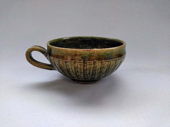 Ridged Soup Cup Oribe - Crafted By Kiyohide Yokoi