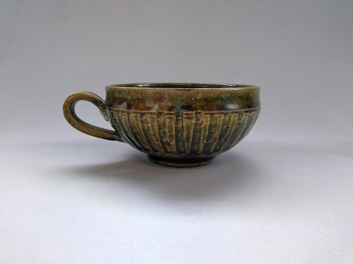 Ridged Soup Cup Oribe - Crafted By Kiyohide Yokoi