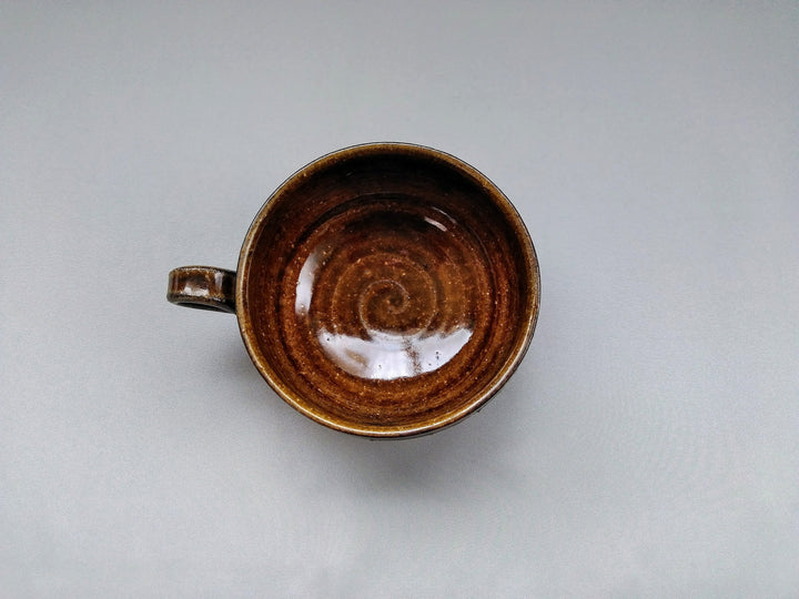 Ridged Soup Cup Amber - Crafted By Kiyohide Yokoi