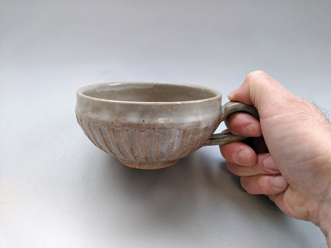 Ridged Soup Cup White - Crafted By Kiyohide Yokoi