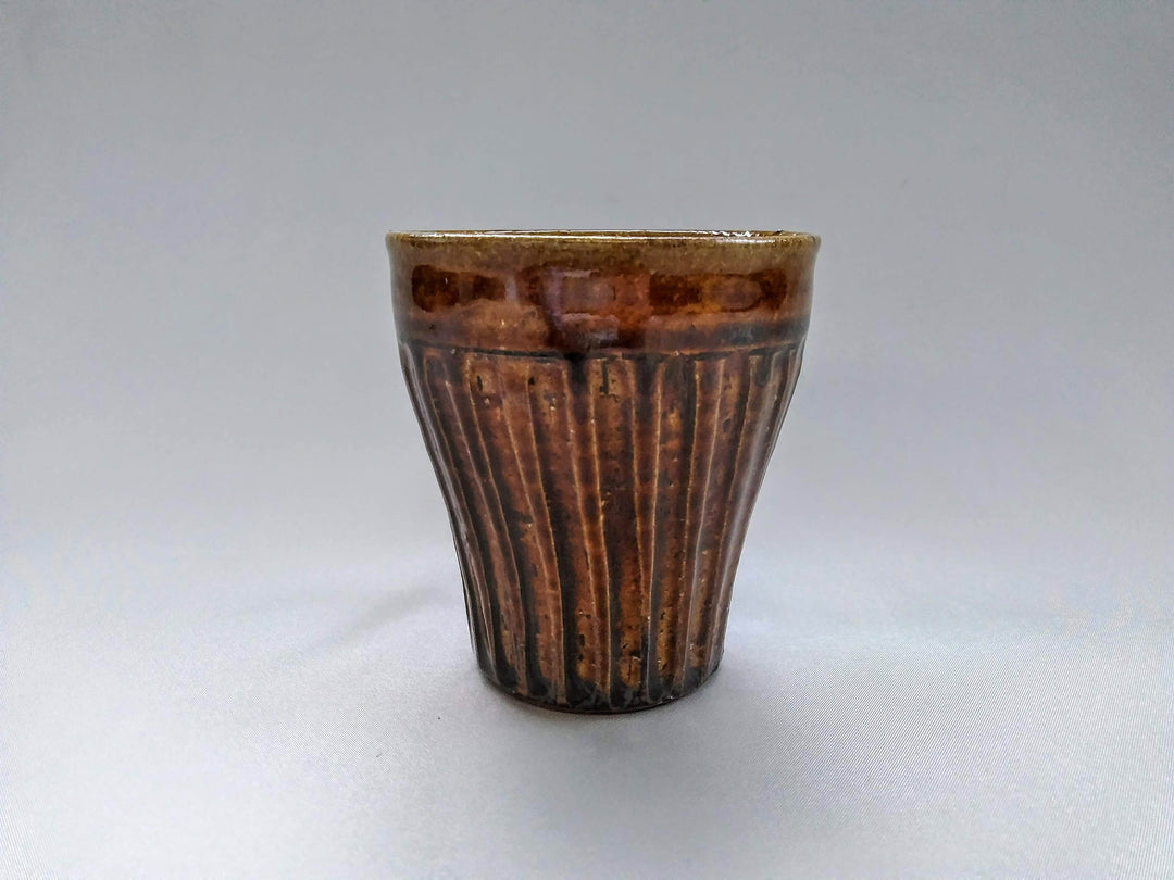 Ridged Warp Free Cup Amber - Crafted By Kiyohide Yokoi