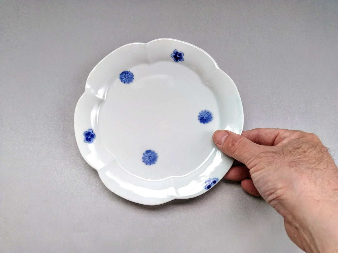 Rinka Plate M Underglazed Small Flower Chirashi - Crafted By Koyo Kiln