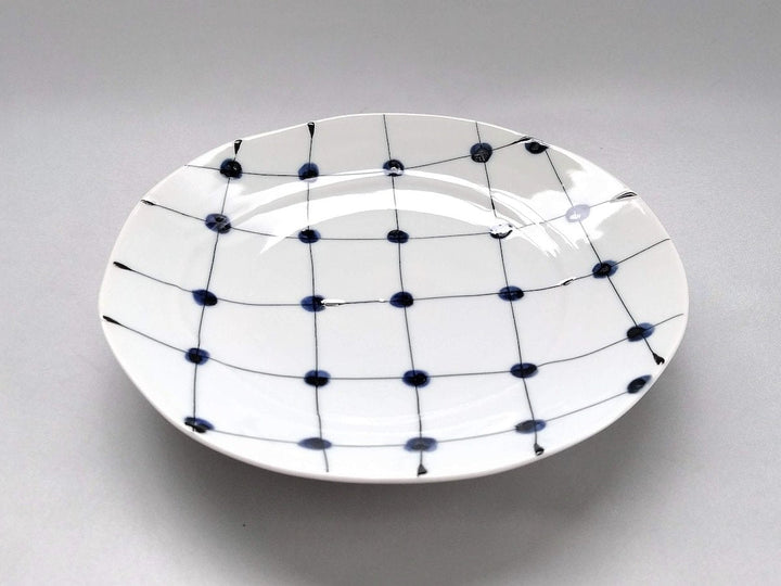 Dotted Grid Pattern 6.5-Sun Plate - Crafted By Fukuho Kiln