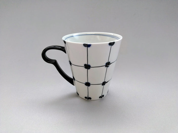 Dotted Checkered Mug Blue - Crafted By Fukuho Kiln