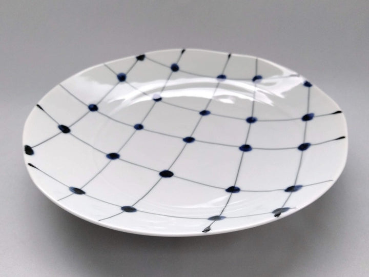 Dotted Grid Pattern 8-Sun Plate - Crafted By Fukuho Kiln