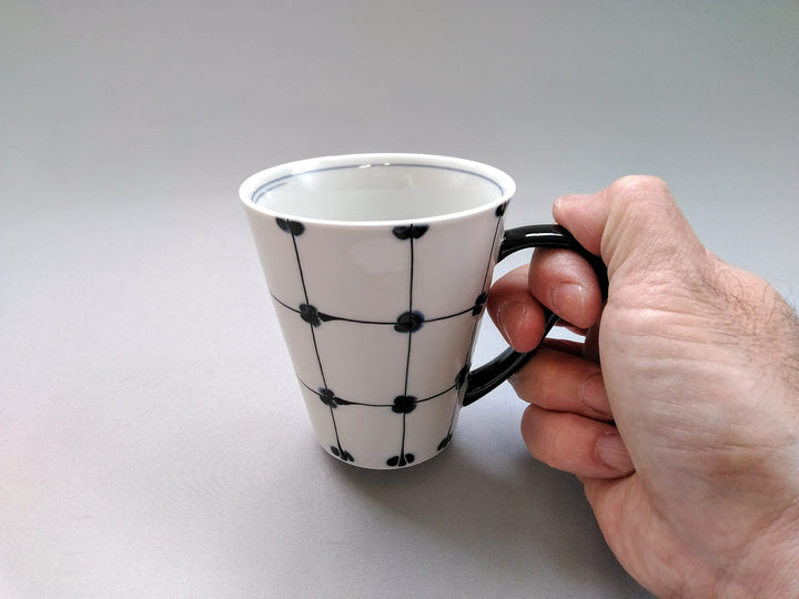 Dotted Checkered Mug Blue - Crafted By Fukuho Kiln