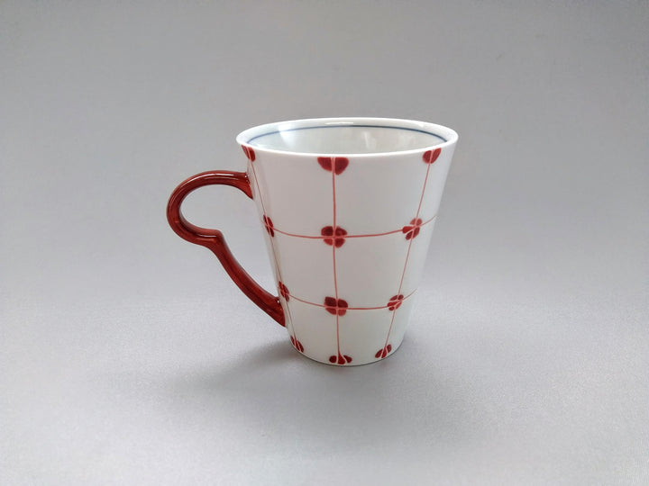 Dotted Checkered Mug Red - Crafted By Fukuho Kiln