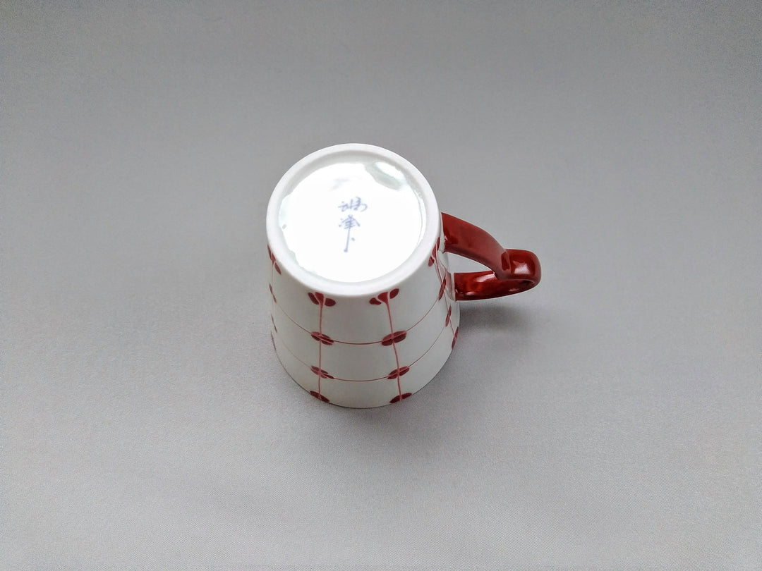 Dotted Checkered Mug Red - Crafted By Fukuho Kiln