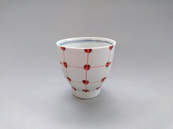 Dot Grid Tea Cup Red - Crafted By Fukuho Kiln