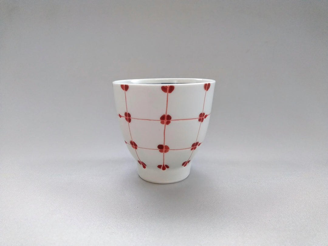 Dot Grid Tea Cup Red - Crafted By Fukuho Kiln