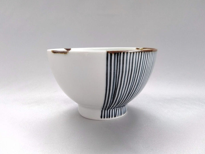 Half-line Rice Bowl Blue - Crafted By Fukuho Kiln