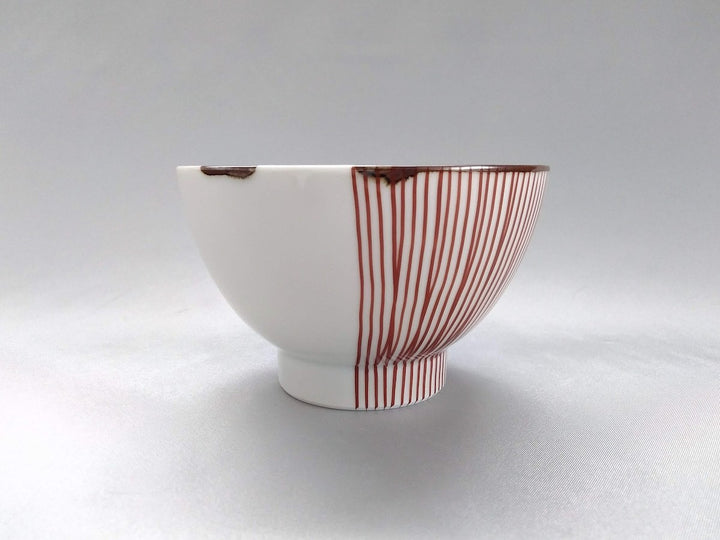 Half line Rice Bowl Red - Crafted By Fukuho Kiln