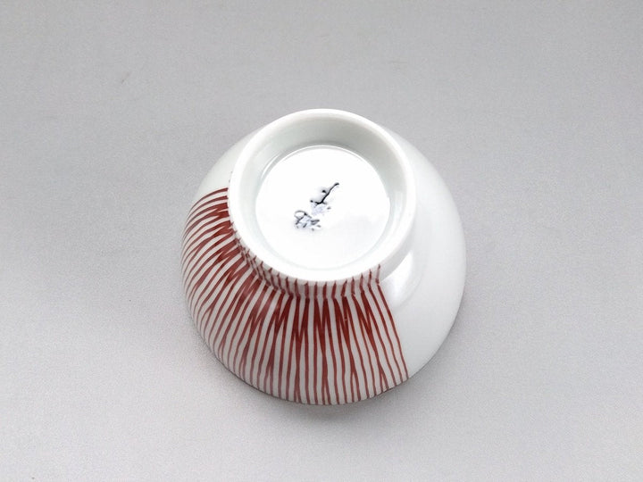 Half line Rice Bowl Red - Crafted By Fukuho Kiln