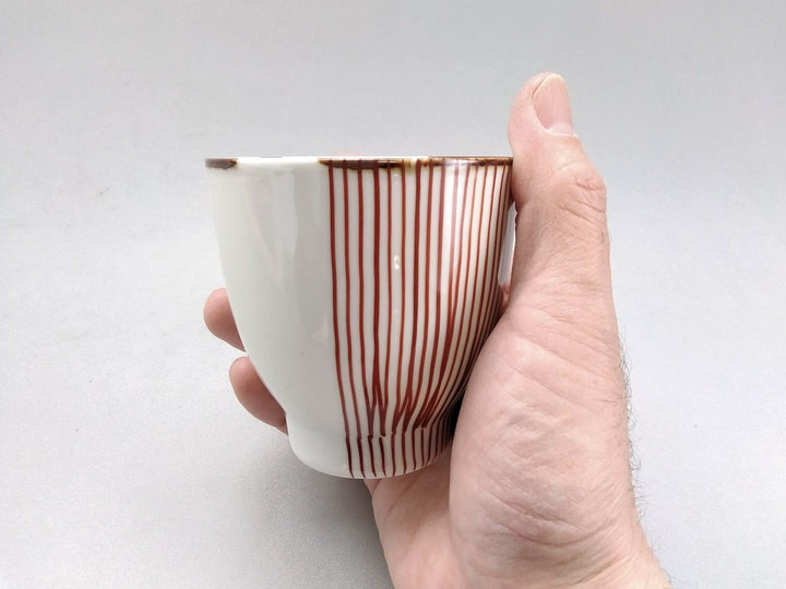 Half line Tea Cup Red - Crafted By Fukuho Kiln