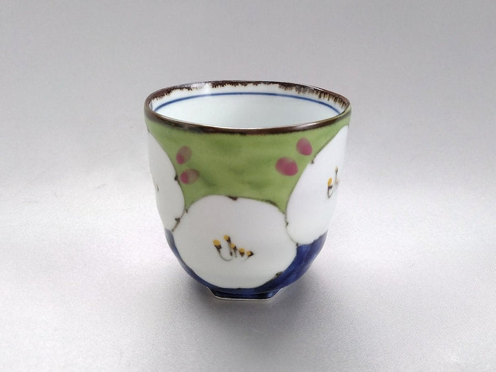 Dark Flower Hexagonal hill Tea Cup Green - Crafted By Fukuho Kiln