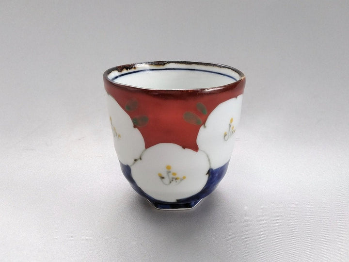 Dark Flower Hexagonal hill Tea Cup Red - Crafted By Fukuho Kiln