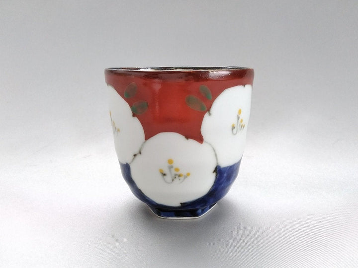 Dark Flower Hexagonal hill Tea Cup Red - Crafted By Fukuho Kiln