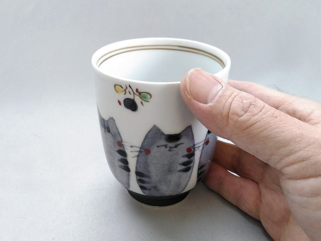 Japanese paper Underglazed cat Cup size - Crafted By Soramoe Pottery