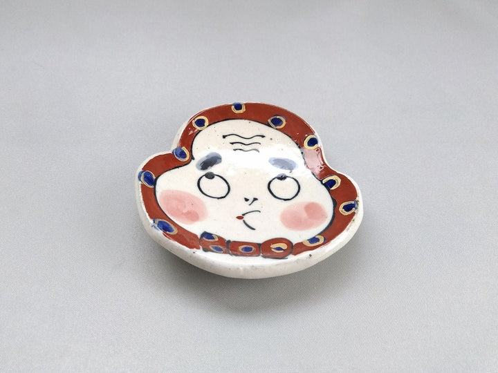 Hyottoko face-Shaped Small Plate - Crafted By Pottery Raku