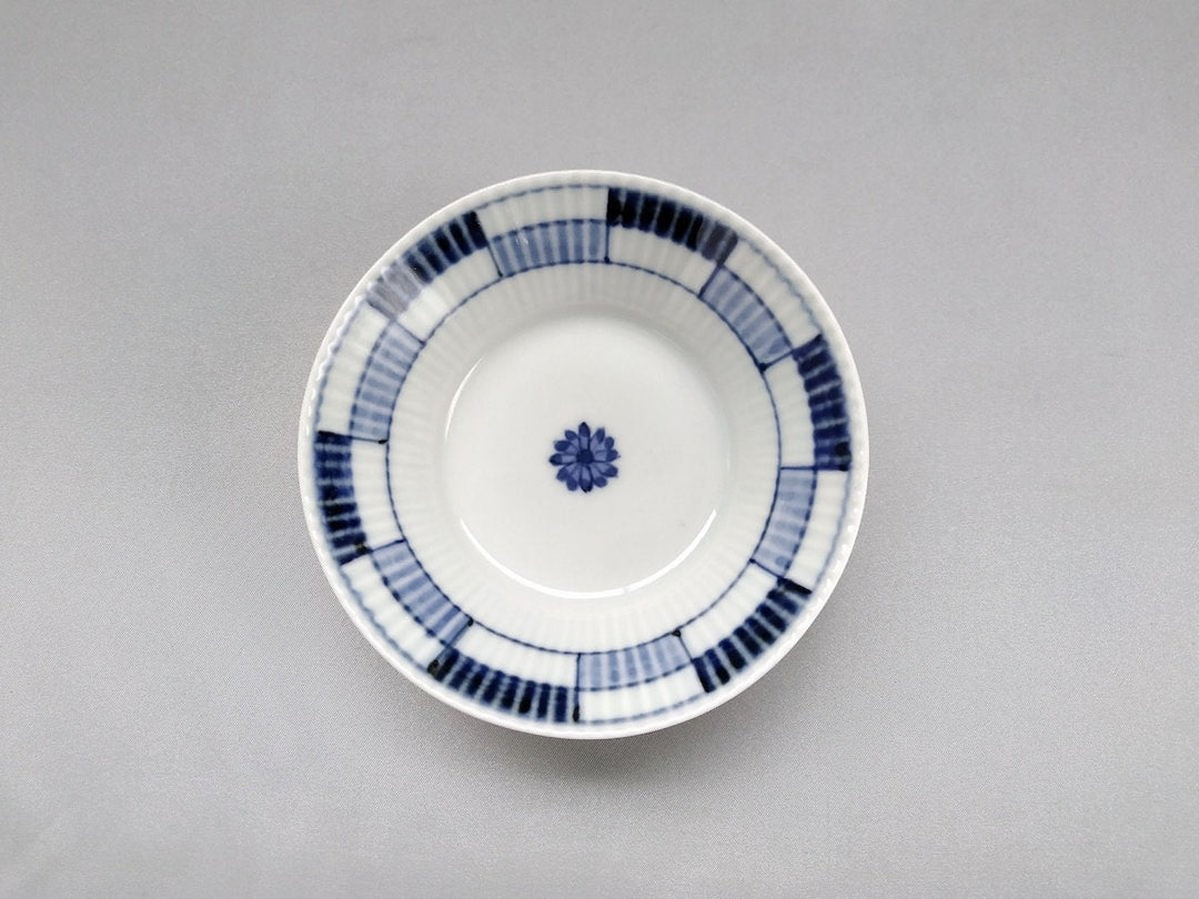 Minori Ridged Small Bowl with Underglazed two-Color Checkered Pattern - Crafted By Koyo Kiln