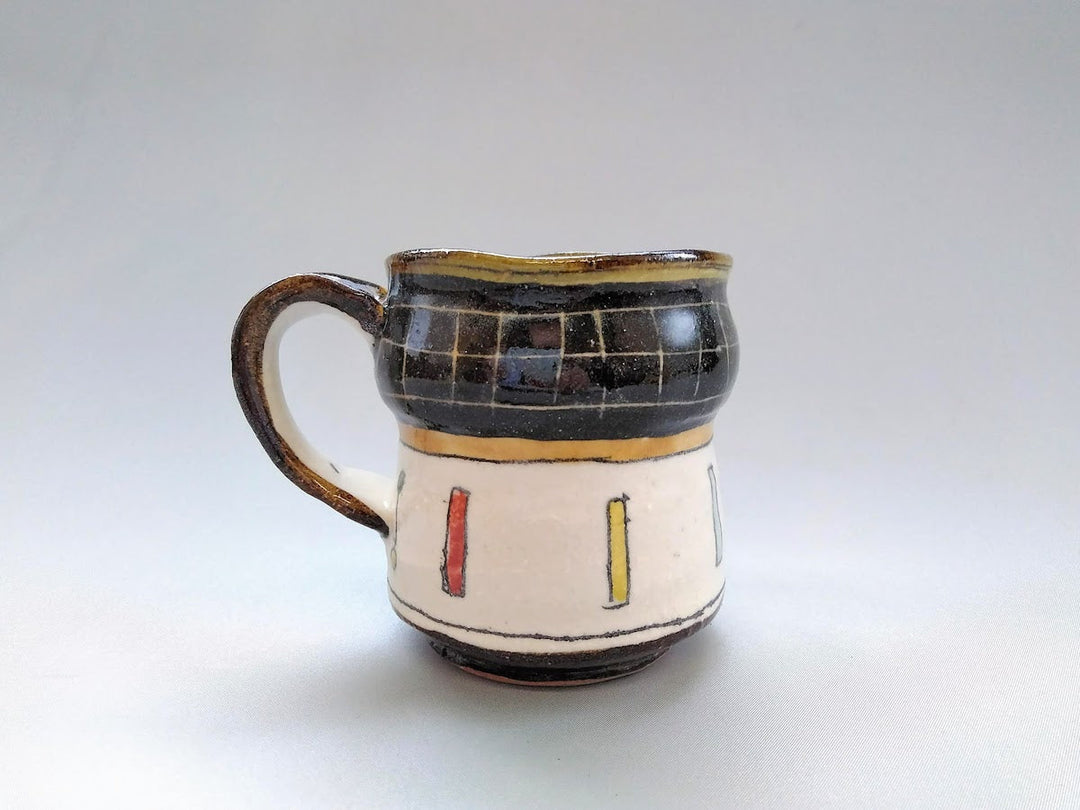 Mug Three-Colors Scraped Checkered - Crafted By Jun Kato