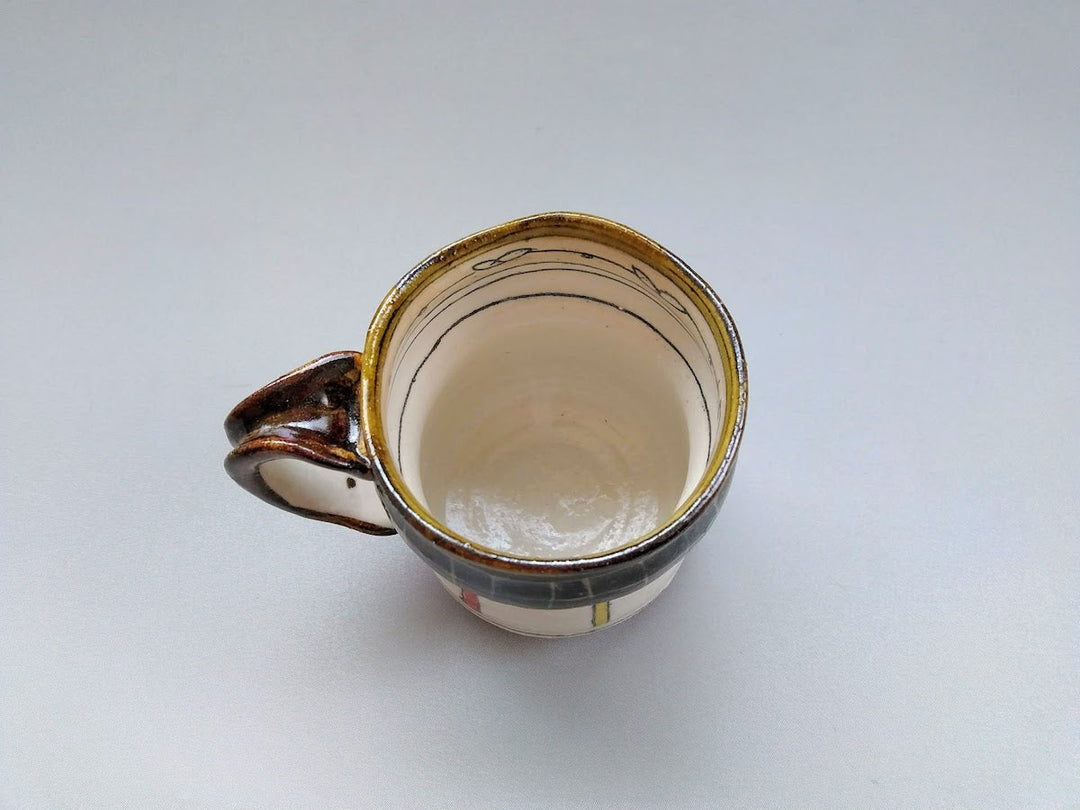 Mug Three-Colors Scraped Checkered - Crafted By Jun Kato