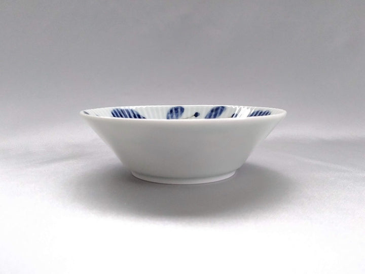 Minori Ridged Small Bowl Underglazed rust Flower tsunagi - Crafted By Koyo Kiln