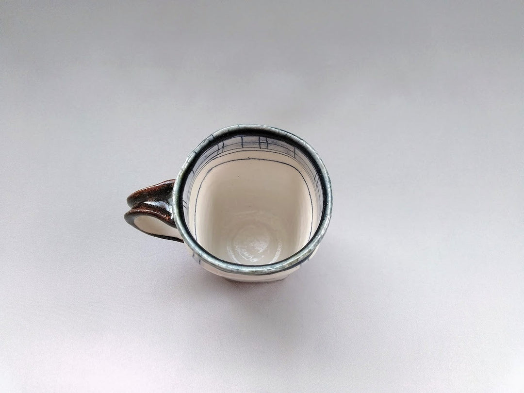 Mug Square Blue Fish and Birds - Crafted By Jun Kato