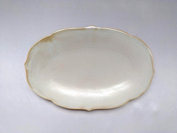 Lighe Rikyu Bellflower Rim Oval Plate Large - Crafted By Toetsu Kiln