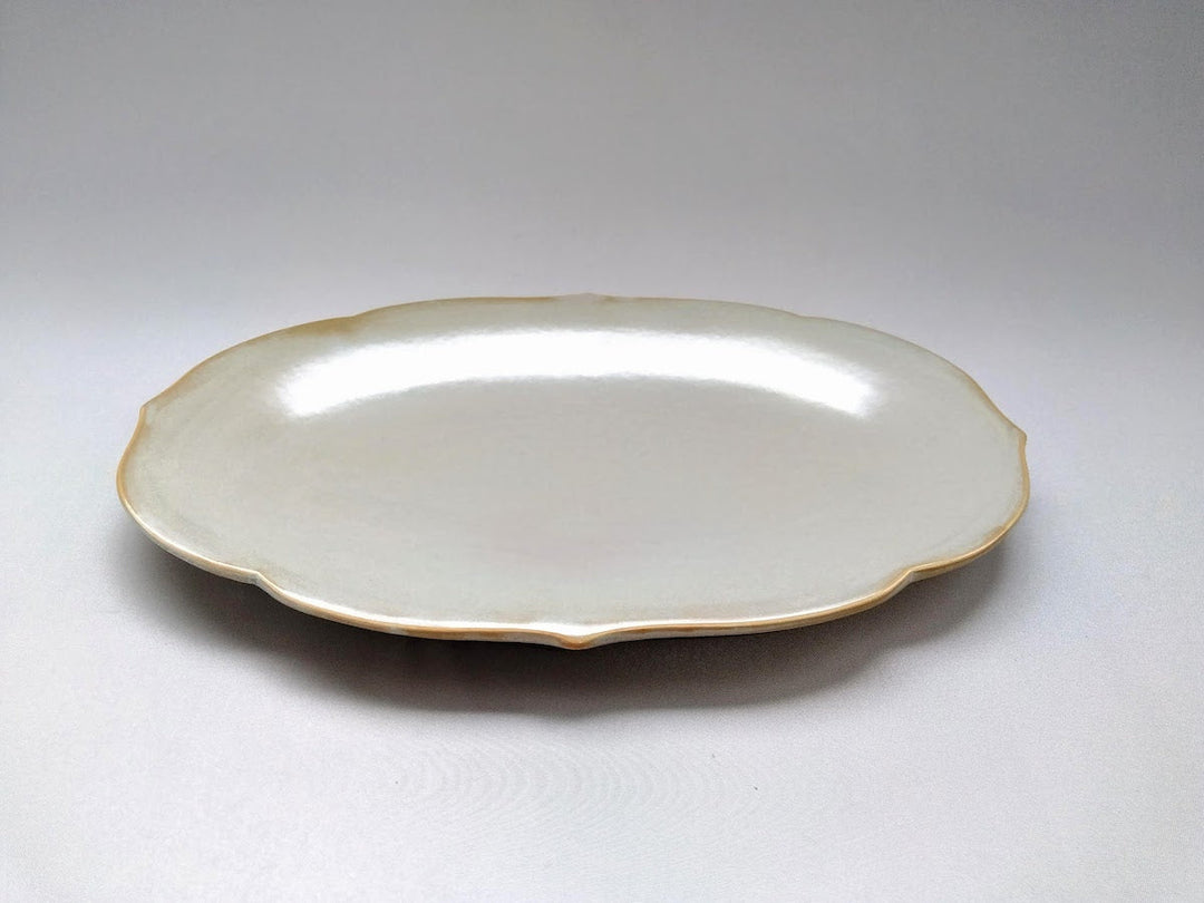 Lighe Rikyu Bellflower Rim Oval Plate Large - Crafted By Toetsu Kiln