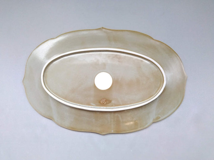 Lighe Rikyu Bellflower Rim Oval Plate Large - Crafted By Toetsu Kiln