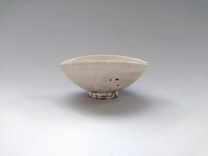 White Slip Ash Glazed Flexed Bowl Small - Crafted By Seiji Okuda